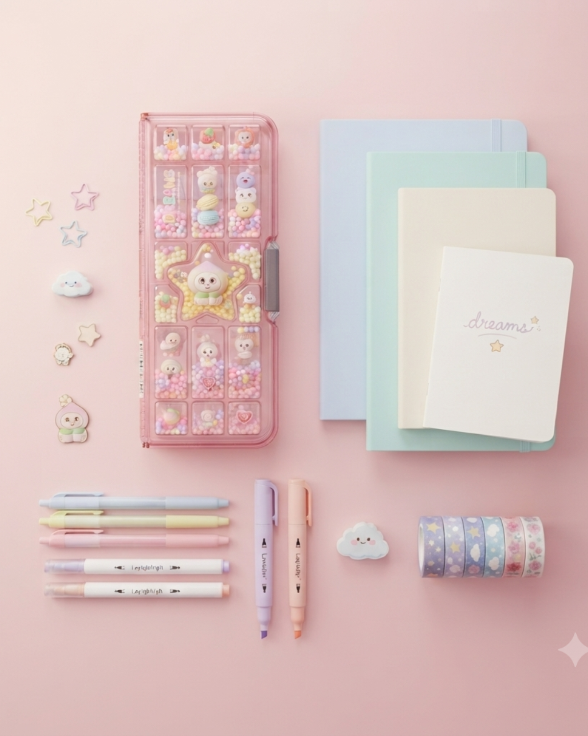 Adorable Kawaii Dreams Themed Hard-Shell Pencil Case for Students