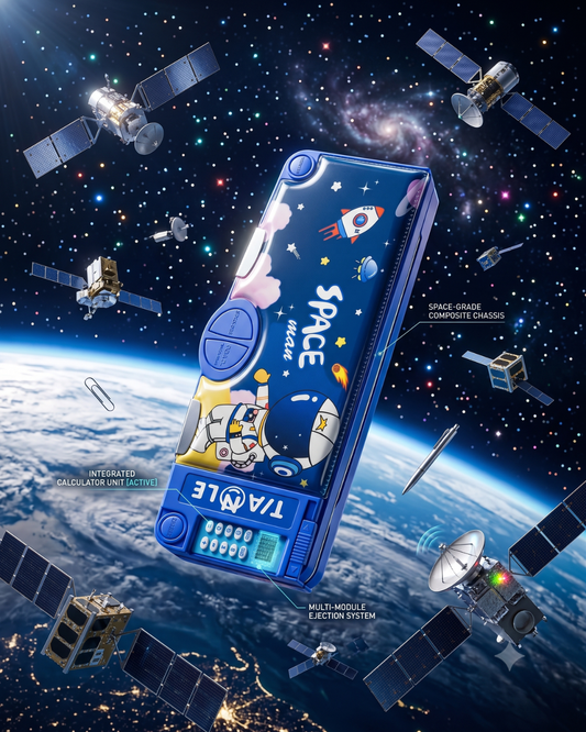 Space Man Multi-Function Geometry Box & Calculator Pencil Case