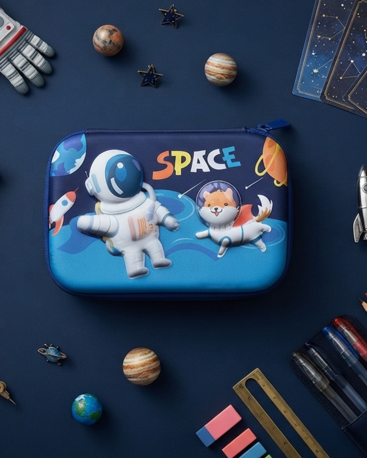 Premium Pencil cases The semi-hard shell exterior resists water and protects against accidental drops and spills.