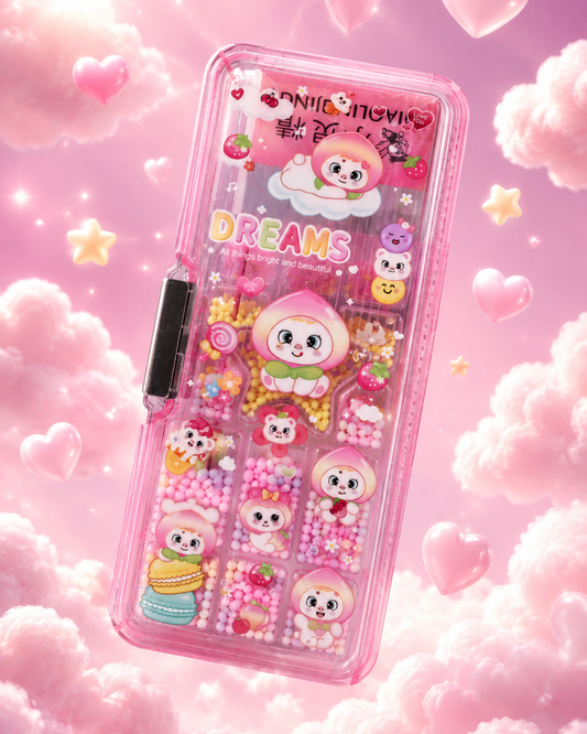 Adorable Kawaii Dreams Themed Hard-Shell Pencil Case for Students