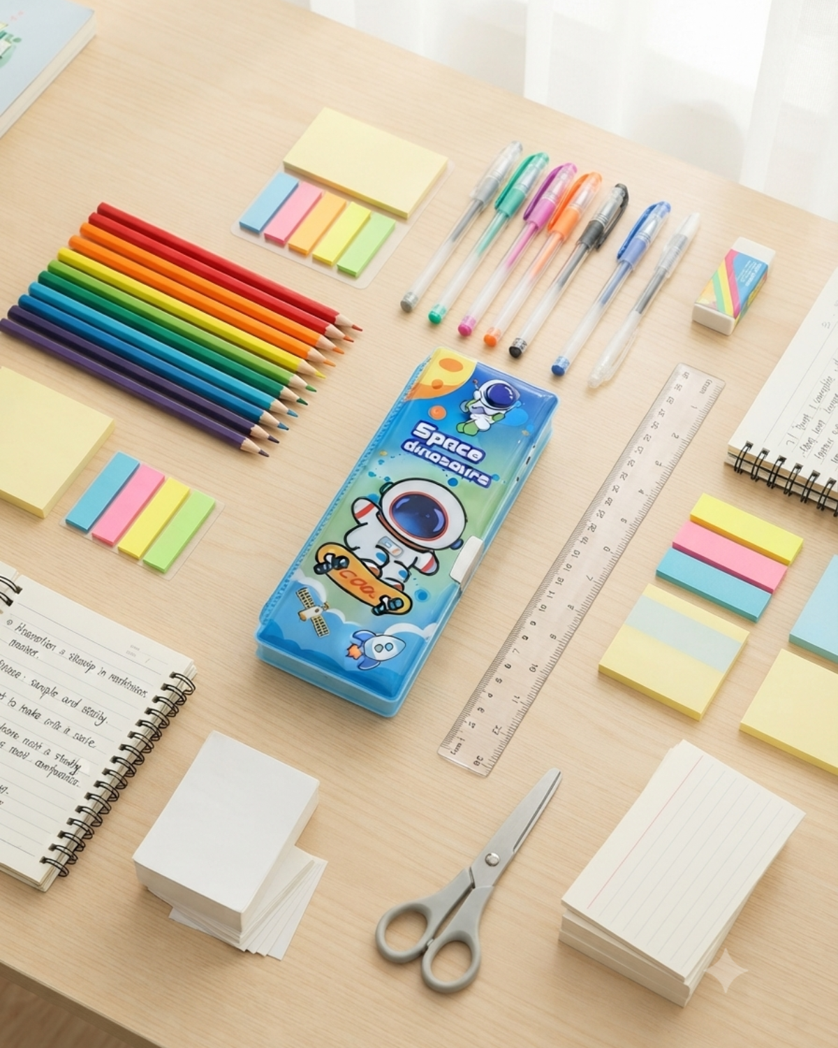 Kids Blue Astronaut Multi-Functional Magnetic Pencil Case with Built-in Sharpener & Dual-Sided Storage – Cool Space Theme Cartoon Stationery Box