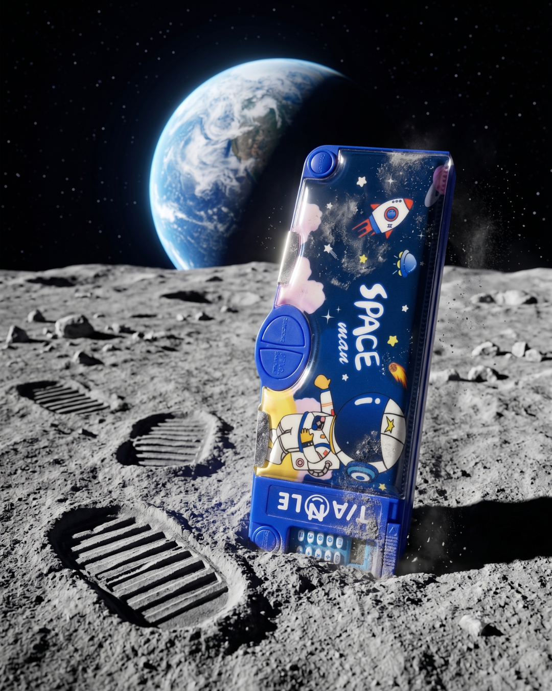 Space Man Multi-Function Geometry Box & Calculator Pencil Case